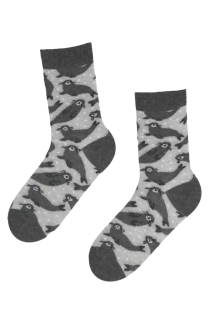 WINTER SEAL grey angora wool socks | Sokisahtel