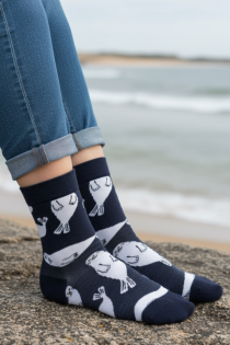 Тёмно-серые хлопковые носки для любителей моря SEAL | Sokisahtel