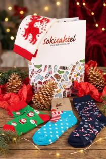 SECRET SANTA jõulusokkide MIX 4 paari | Sokisahtel