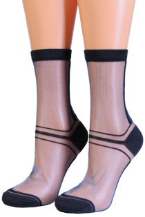 Тонкие фантазийные носки синего цвета SELINA | Sokisahtel