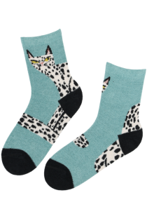 SETT blue warm socks with a cat | Sokisahtel
