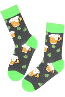 SILVER gray cotton beer lover socks | Sokisahtel