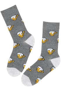 SILVER light gray cotton beer lover socks | Sokisahtel