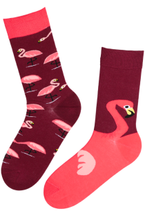 roosad flamingodega puuvillased sokid