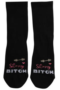 SKINNY BITCH black cotton socks | Sokisahtel