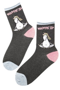 NAMASTE dark gray cotton socks for women | Sokisahtel