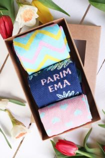 Подарочный набор из 3 пар женских носков ко Дню Матери GERLI "PARIM EMA" (Лучшая мама) | Sokisahtel