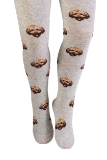 STU grey cotton tights with dogs for children | Sokisahtel