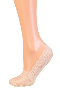 AMALFI beige lace footies for women | Sokisahtel