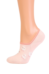 Женские хлопковые носки-следки светло-розового цвета с изображением милых цыплят ANETT | Sokisahtel