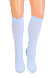 DESIRE blue patterned knee-highs for girls | Sokisahtel