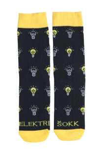 Носки из переработанного хлопка с изображением электрических лампочек ELEKTRIŠOKK (электроНОшок) | Sokisahtel