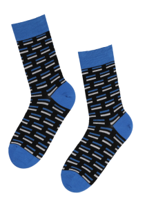 Мужские хлопковые носки черного цвета с изображением маленьких флажков Эстонии KAIDO | Sokisahtel