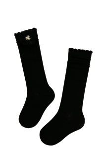 BETTINA black knee-highs with a bowtie for kids | Sokisahtel