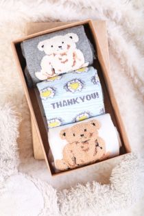 THANK YOU hedgehog gift box with 3 pairs of socks | Sokisahtel