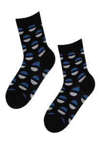 Хлопковые носки черного цвета с изображением кругов в цветах флага Эстонии для мужчин и женщин MY ESTONIA | Sokisahtel