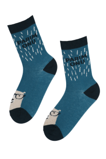 PARIM ONU blue socks with bears | Sokisahtel