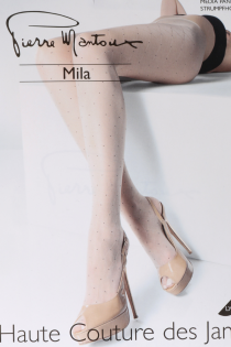 Женские фантазийные колготки серого цвета с ромбическим узором и крапинками MILA от Pierre Mantoux | Sokisahtel