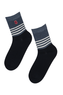 RENE blue cotton socks with an anchor | Sokisahtel