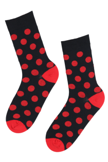 SUMMER dark blue socks with red dots | Sokisahtel