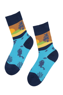 Хлопковые носки синего цвета для дайверов SEA (море) | Sokisahtel