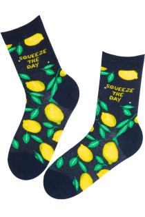 SQUEEZE THE DAY cotton socks with lemons | Sokisahtel