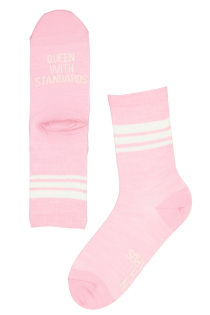 QUEEN WITH STANDARDS roosad meriinovillased sokid lastele | Sokisahtel