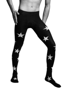 Мужские фантазийные колготки черного цвета с изображением звёзд STAR | Sokisahtel
