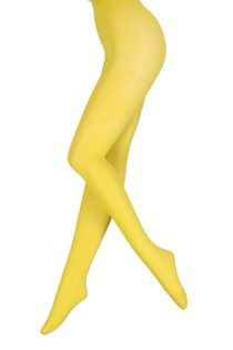 Женские однотонные колготки лаймово-жёлтого цвета из дышащей микрофибры STIINA LIME | Sokisahtel