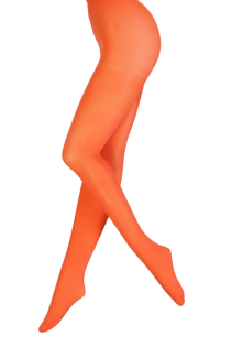 Женские однотонные колготки оранжевого цвета из дышащей микрофибры STIINA MANGO | Sokisahtel