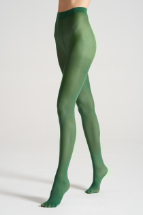 Женские однотонные колготки изумрудно-зелёного цвета из дышащей микрофибры STIINA SMERALDO | Sokisahtel