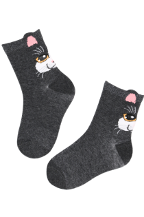 STIINE grey cat socks for kids | Sokisahtel