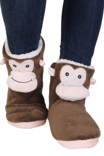 BUDAPEST warm slippers with monkeys | Sokisahtel