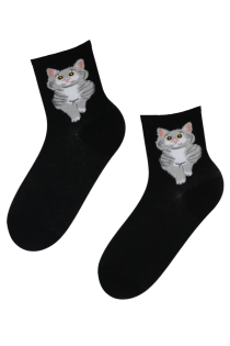 SUZIE black cat socks for women | Sokisahtel