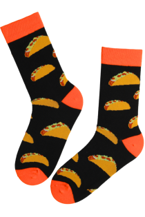 TACOBE black cotton socks with tacos | Sokisahtel