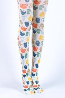 TEATIME teacup pattern print tights
