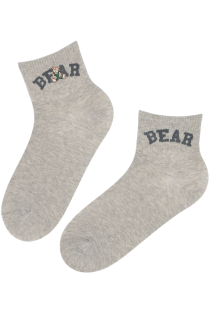 TERRA light grey socks with a bear | Sokisahtel
