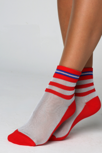 THALIA red sheer socks | Sokisahtel