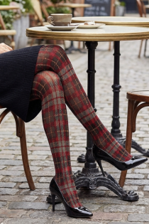 Pierre Mantoux TIFFANI punase tartan mustriga sukkpüksid | Sokisahtel