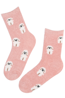 TOBIA pink soft socks with dogs | Sokisahtel