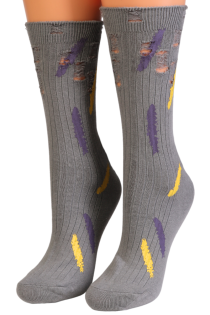 TREVISO grey torn socks | Sokisahtel