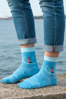 TULETORN sinised mereteemalised puuvillased sokid | Sokisahtel