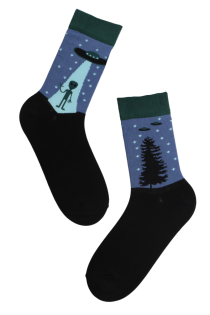 SPACED OUT cotton socks with an alien | Sokisahtel