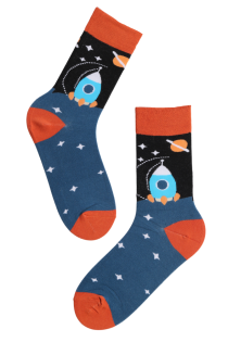 SPACED OUT cotton socks with rockets | Sokisahtel