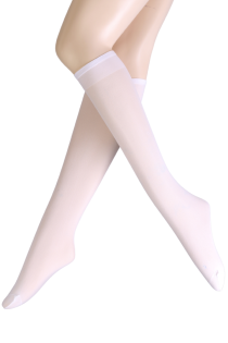 ULLA 30DEN white knee-highs | Sokisahtel