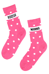 ROOSAMANNA pink cotton socks | Sokisahtel