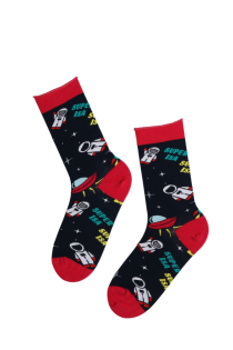 Мужские хлопковые носки в космической тематике LEVI "SUPER ISA" (супер отец) | Sokisahtel