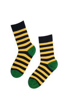 Хлопковые носки с полосатым узором черно-желтого цвета для мужчин и женщин JOEL | Sokisahtel
