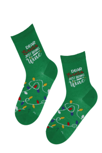 BRINGWINE green Christmas socks for women | Sokisahtel