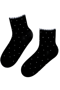 URME black cotton socks with dots | Sokisahtel
